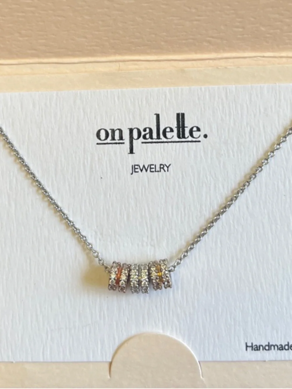 On Palette Silver Multicolor Crystal Circle Necklace